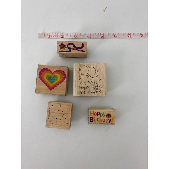 Vintage stamps for scrapbooking, card making, and crafts - Birthday, Heart, Wand - Picture 2 of 3